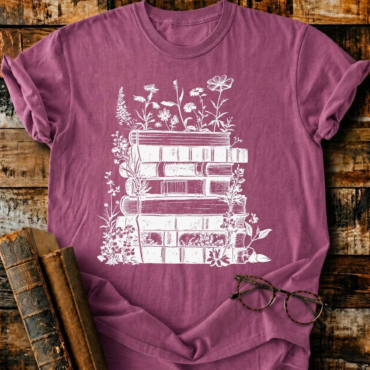 Vintage Book Bloom T-Shirt