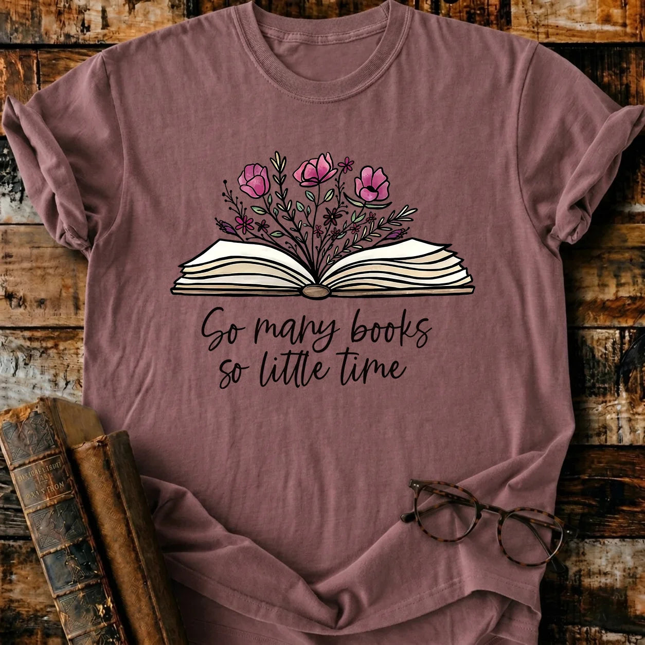 Floral Booklover T-Shirt