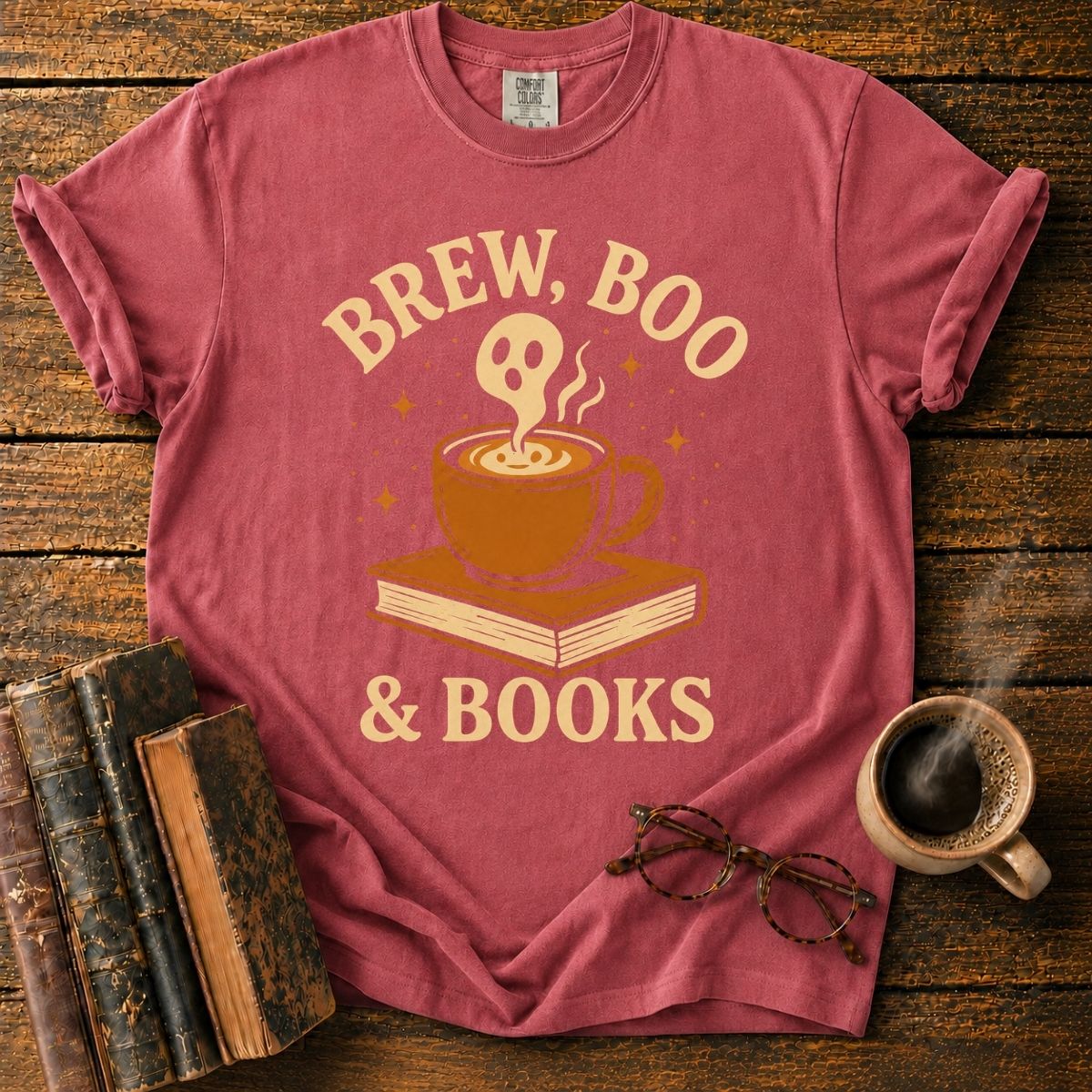 Brew, Boo & Books Vintage T-Shirt