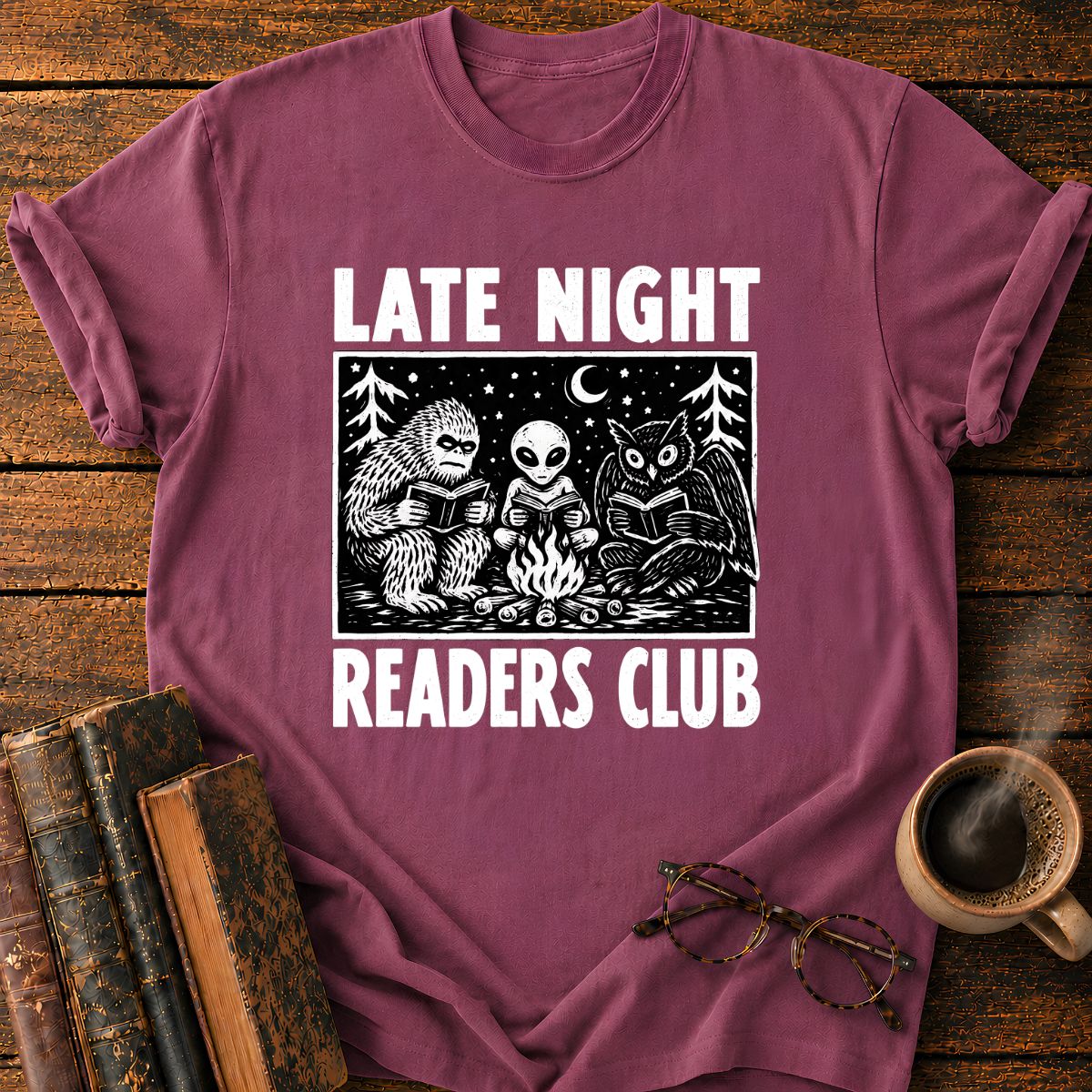 Late Night Readers Club Campfire T-Shirt