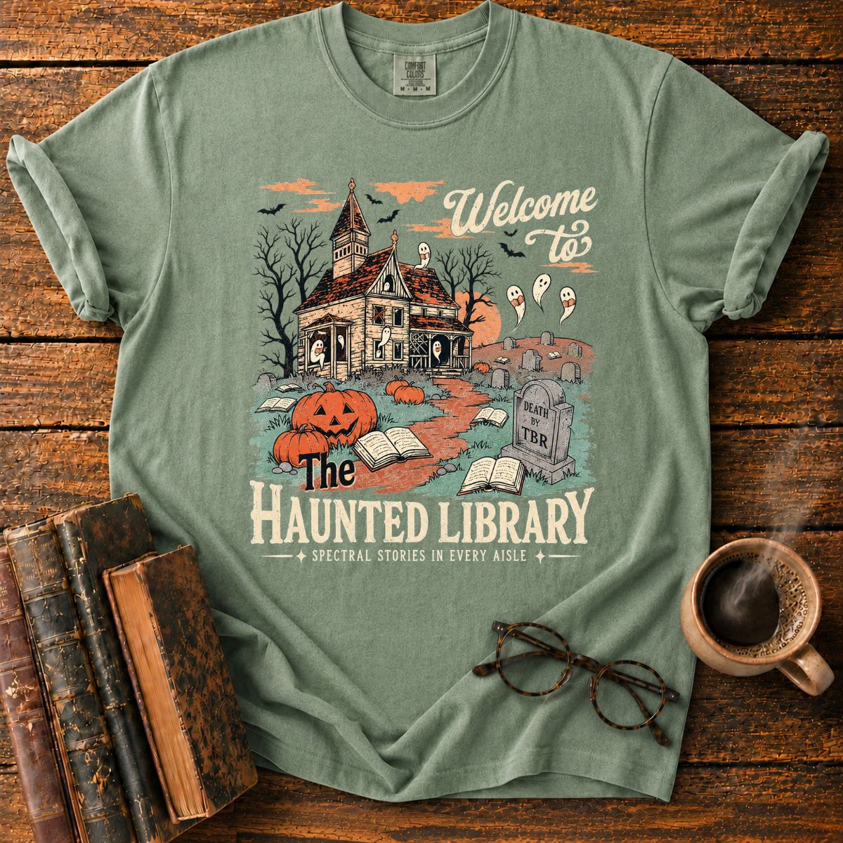 Haunted Library Hallowee T-Shirt