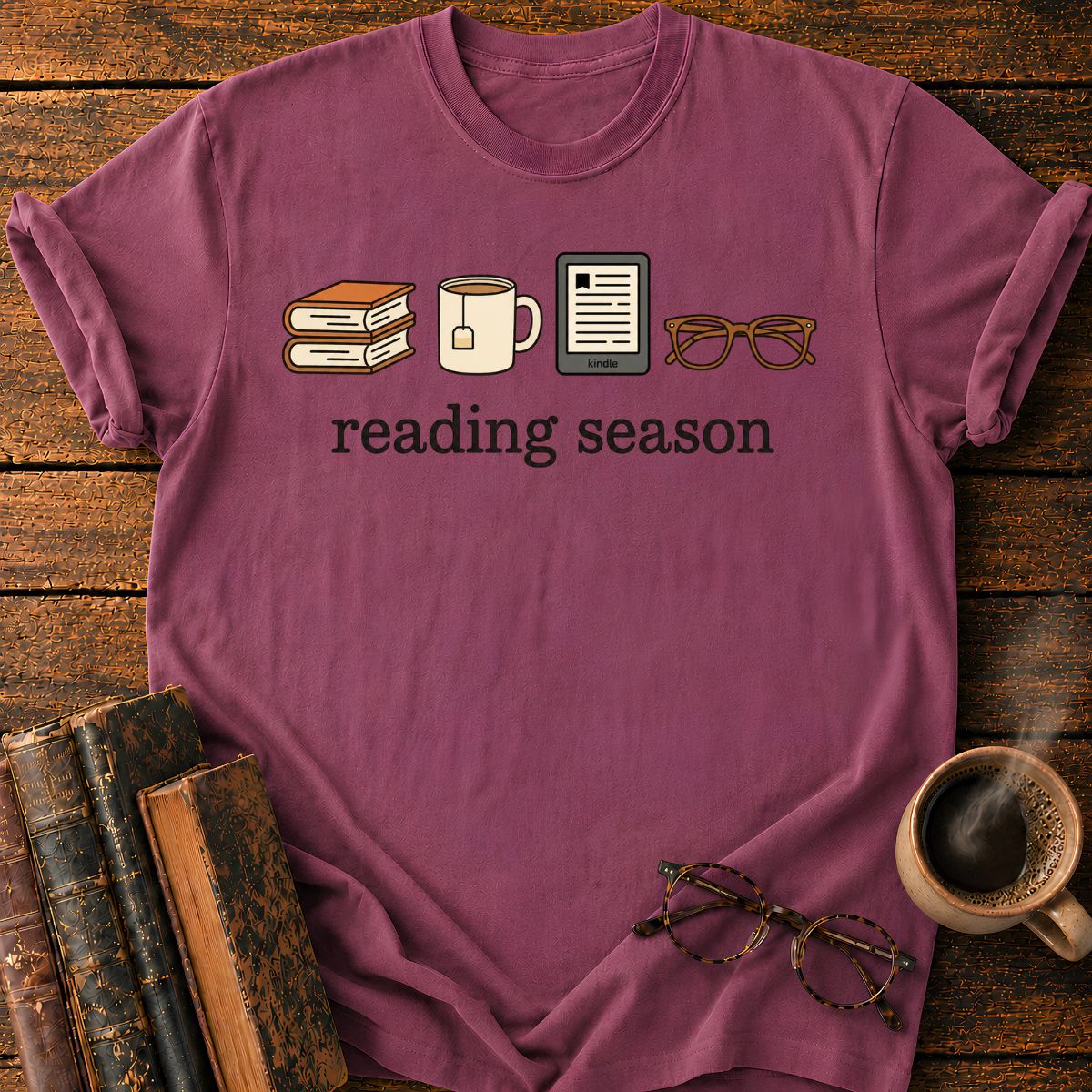 Cozy Reading Season Icons T-Shirt