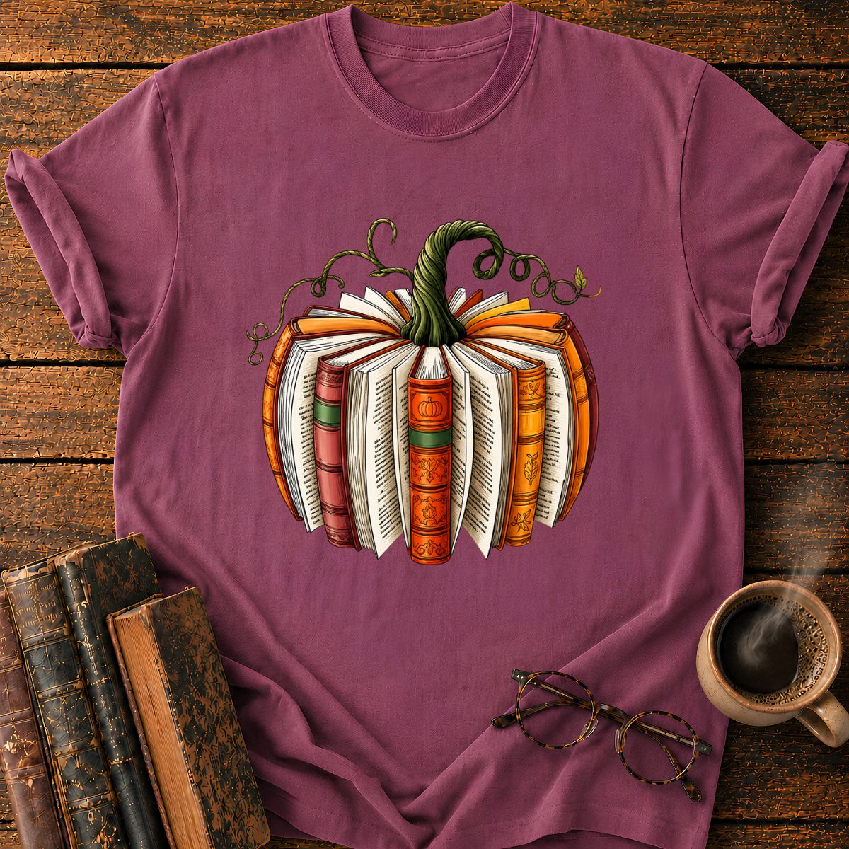 Vintage Pumpkin Book T-Shirt