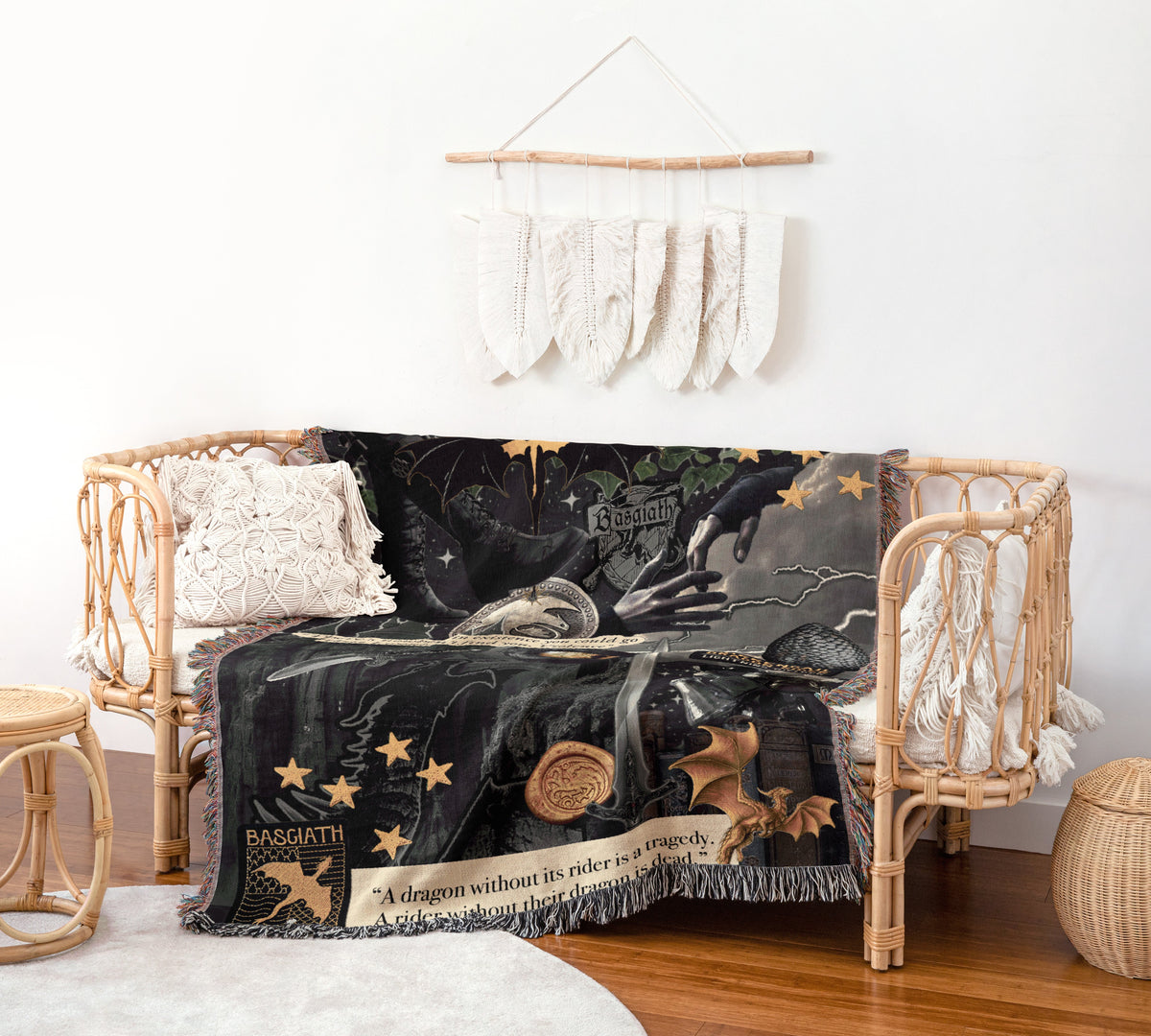 Basgiath Dragon Woven Throw Blanket