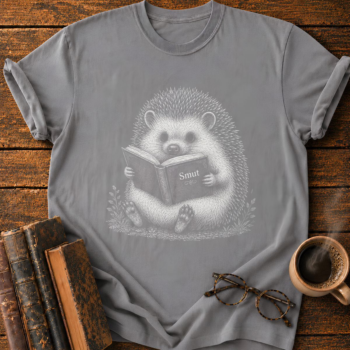 Hedgehog Reading A Book T-Shirt