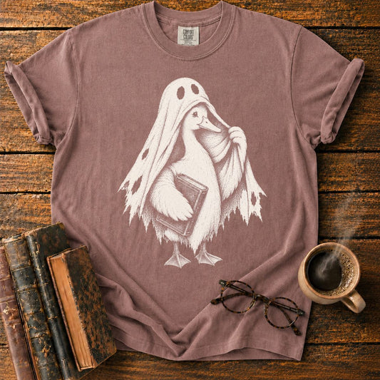 Ghostly Goose with a Book T-Shirt