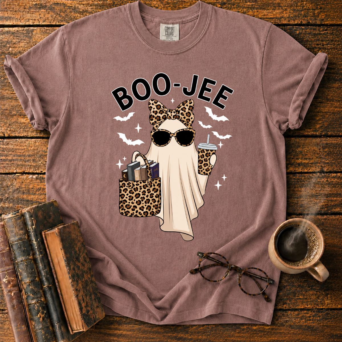Boo-Jee Leopard Ghost Halloween T-Shirt