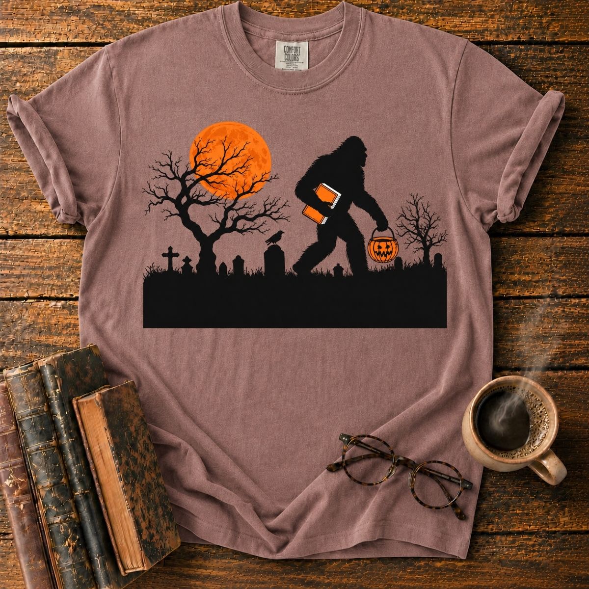 Sasquatch Halloween Graveyard T-Shirt