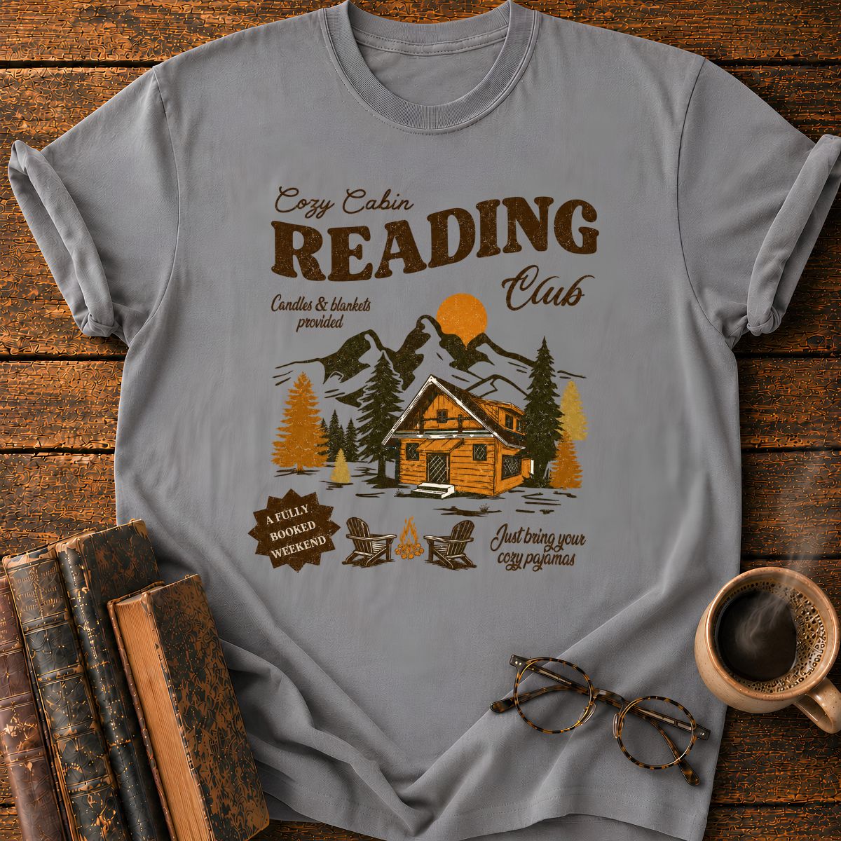 Cozy Cabin Book Club T-Shirt