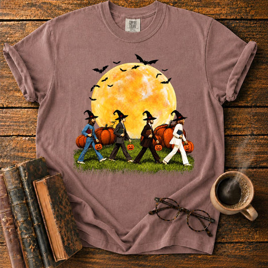 Witch Quartet with Books and Pumpkins T-Shirt