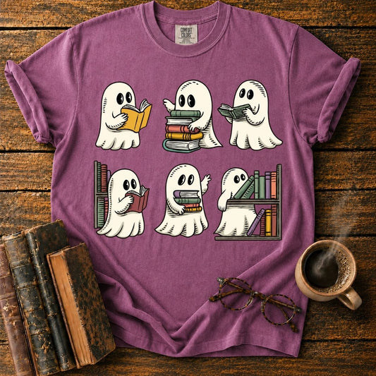 Cute Ghost Library Sticker Set T-Shirt