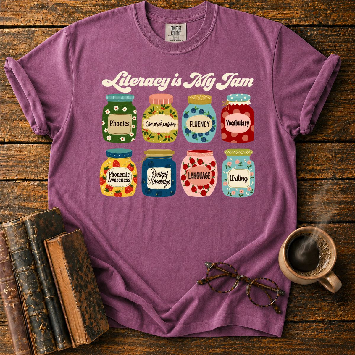 Literacy Is My Jam Jar Collection T-Shirt