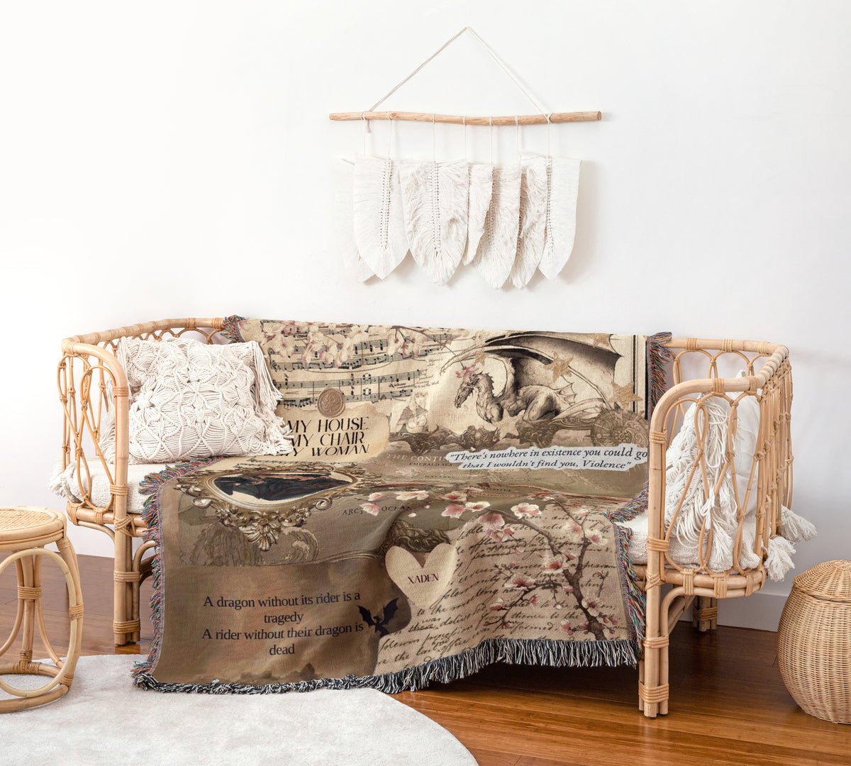 Fourth Wing Woven Throw Blanket