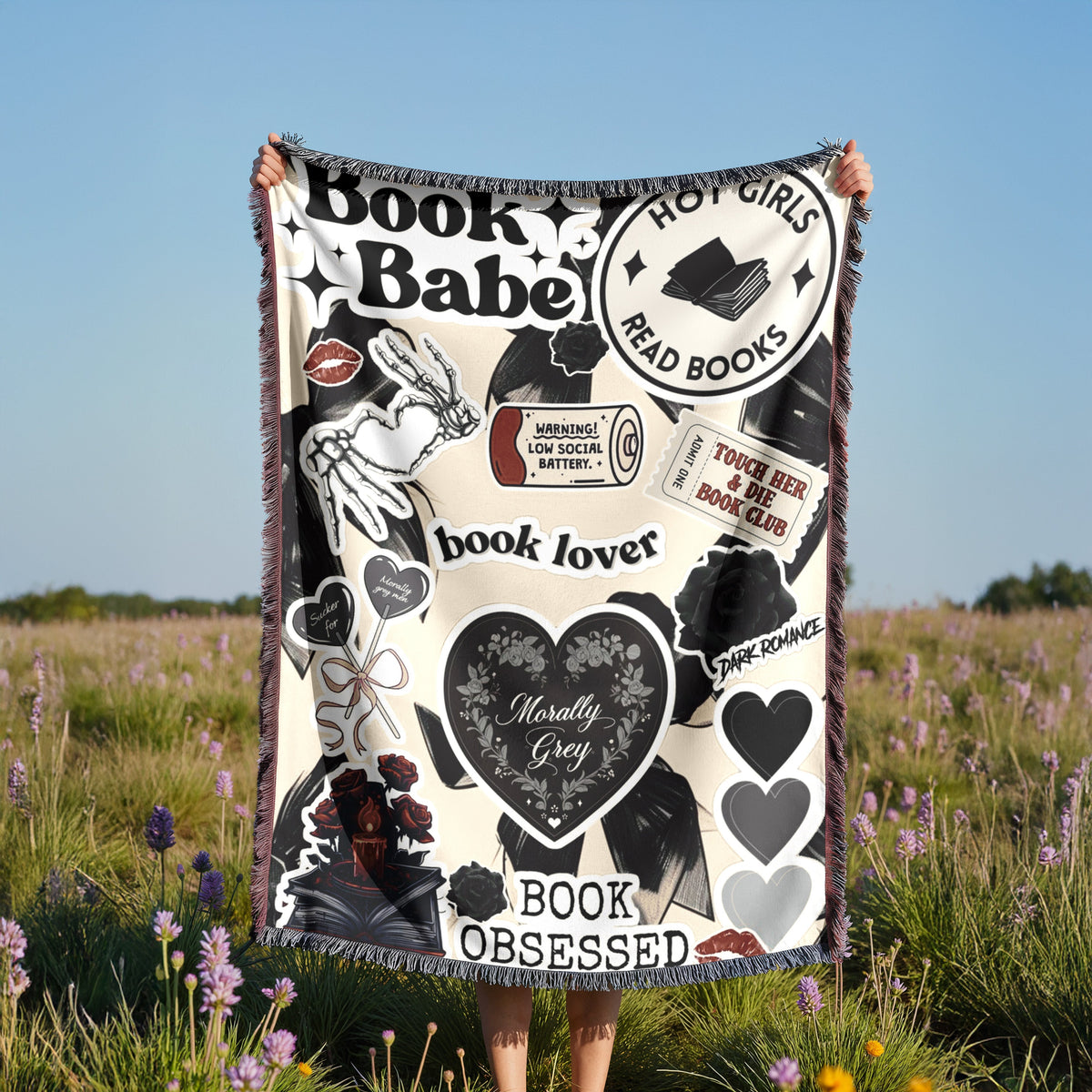 Morally Grey Woven Throw Blanket
