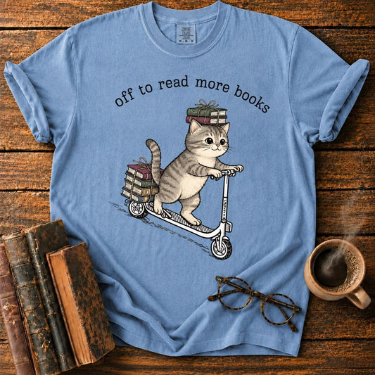 Kitten Scoots Off to Read More Books T-Shirt