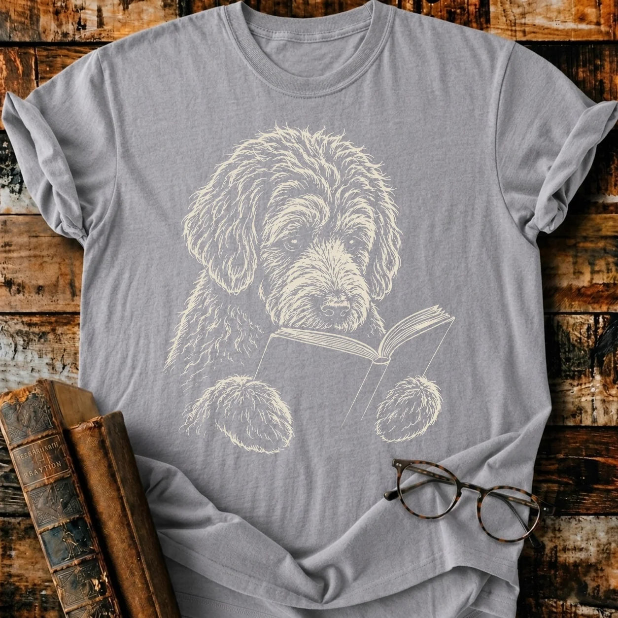Goldendoodle Reading T-Shirt