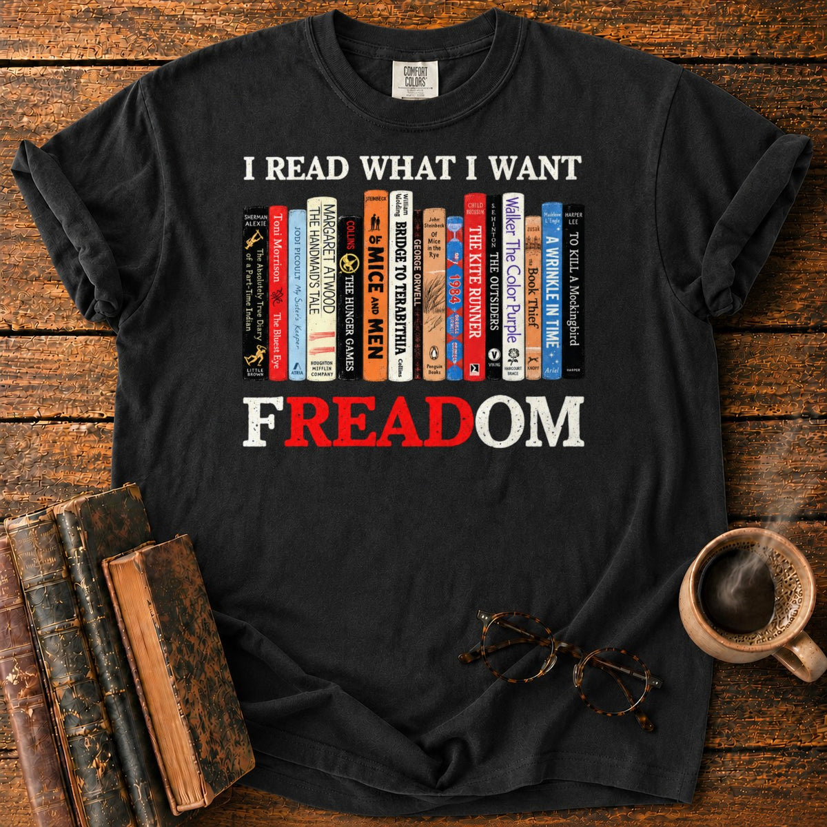 001 T-Shirt in Black – BooksThreads