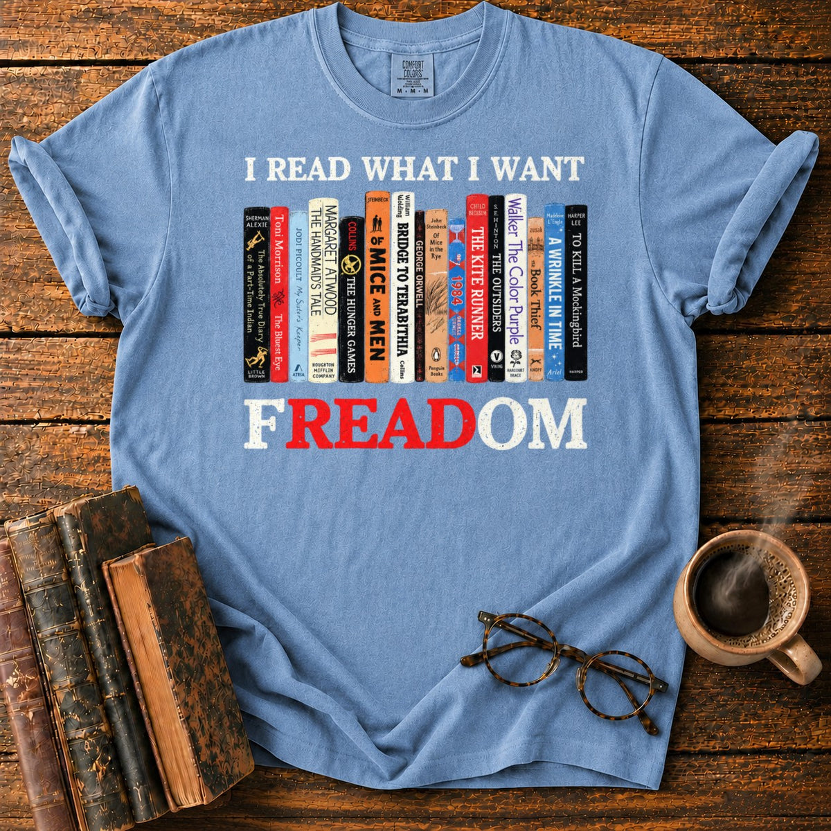 001 T-Shirt in Blue Jean – BooksThreads