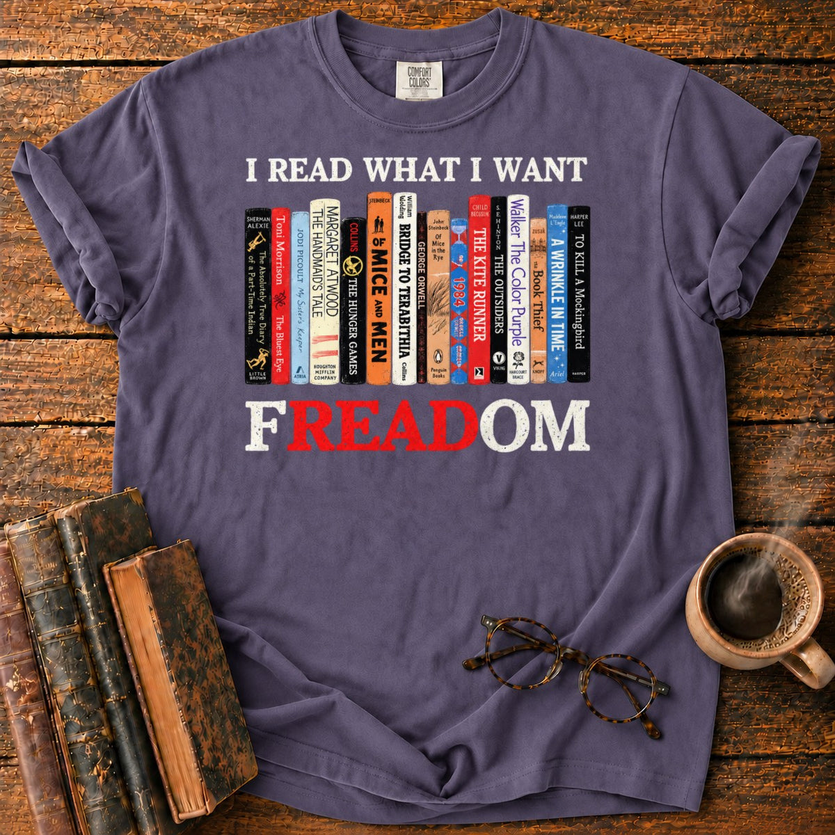 001 T-Shirt in Grape – BooksThreads