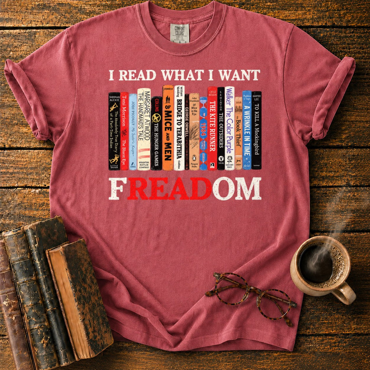 001 T-Shirt in Watermelon – BooksThreads