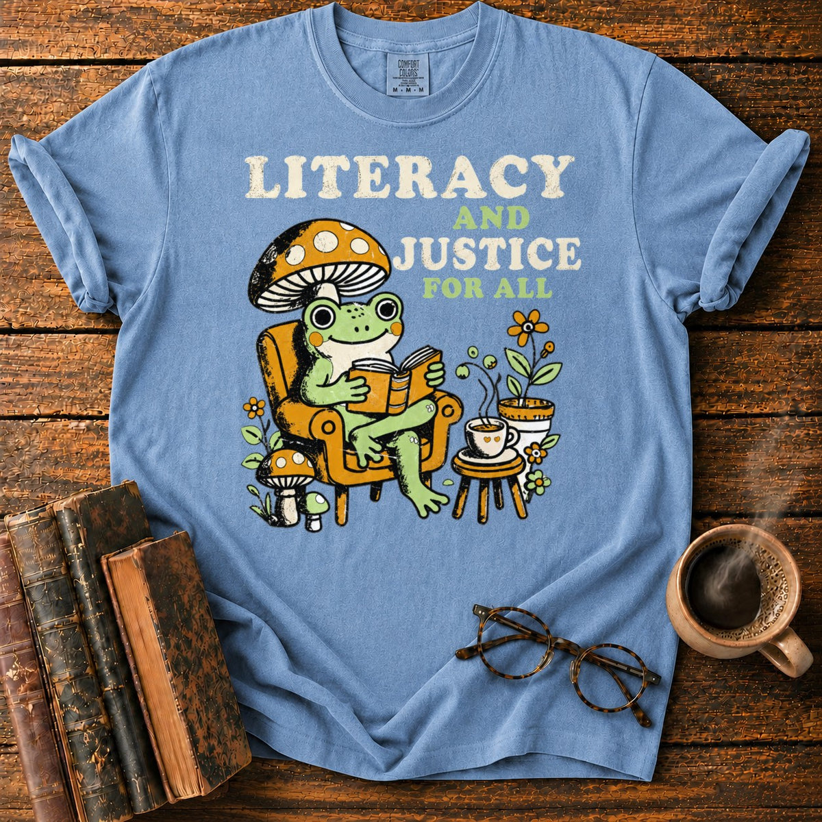 004 T-Shirt in Blue Jean – BooksThreads