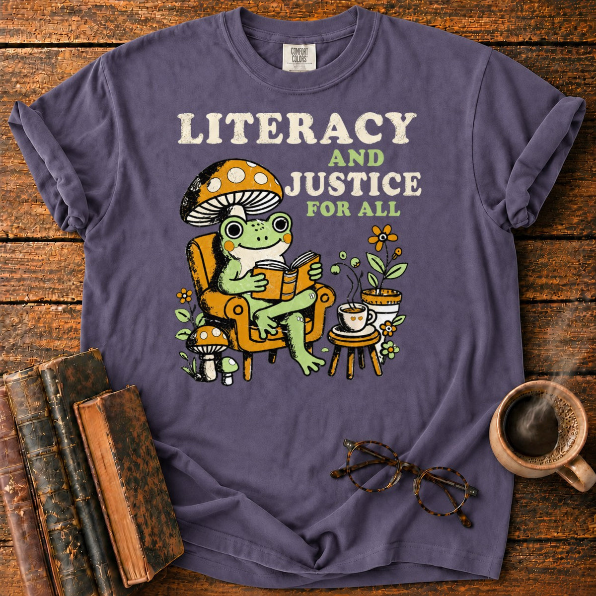 004 T-Shirt in Grape – BooksThreads