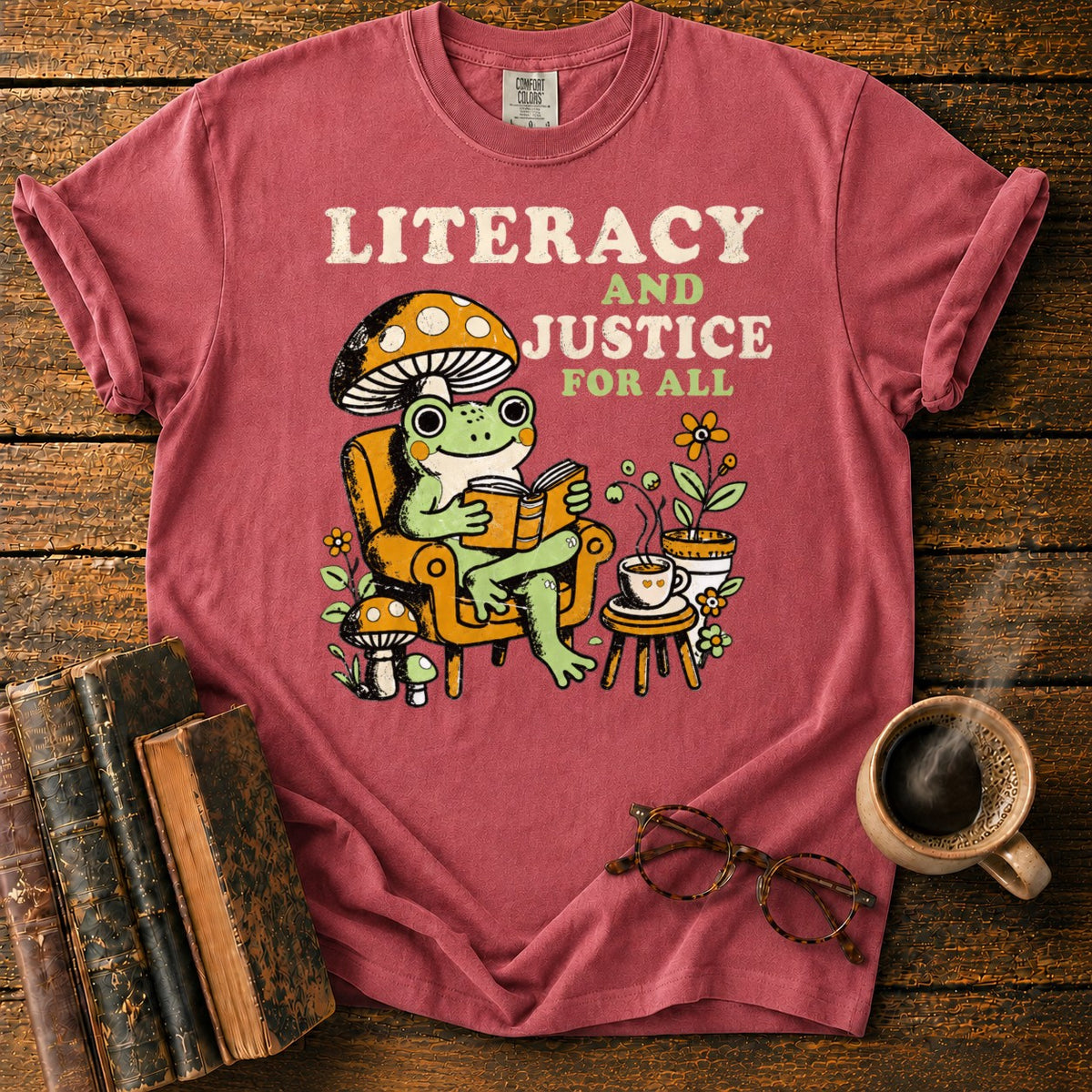 004 T-Shirt in Watermelon – BooksThreads