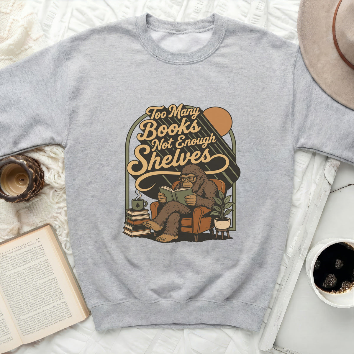 Cozy Cryptid Bookworm Sweatshirt