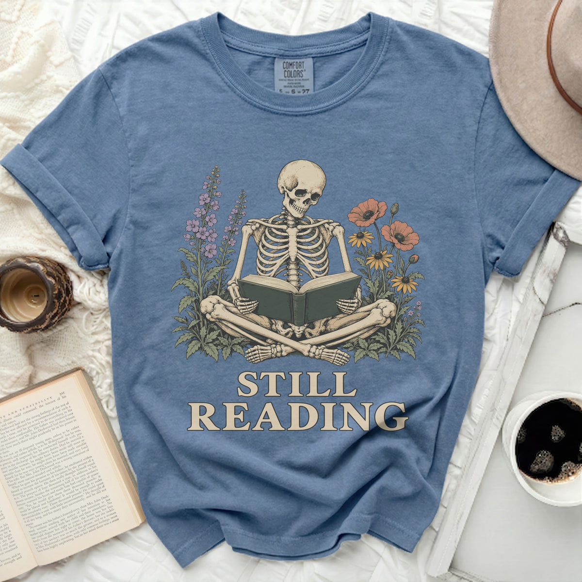 Still Reading Skeleton Tee
