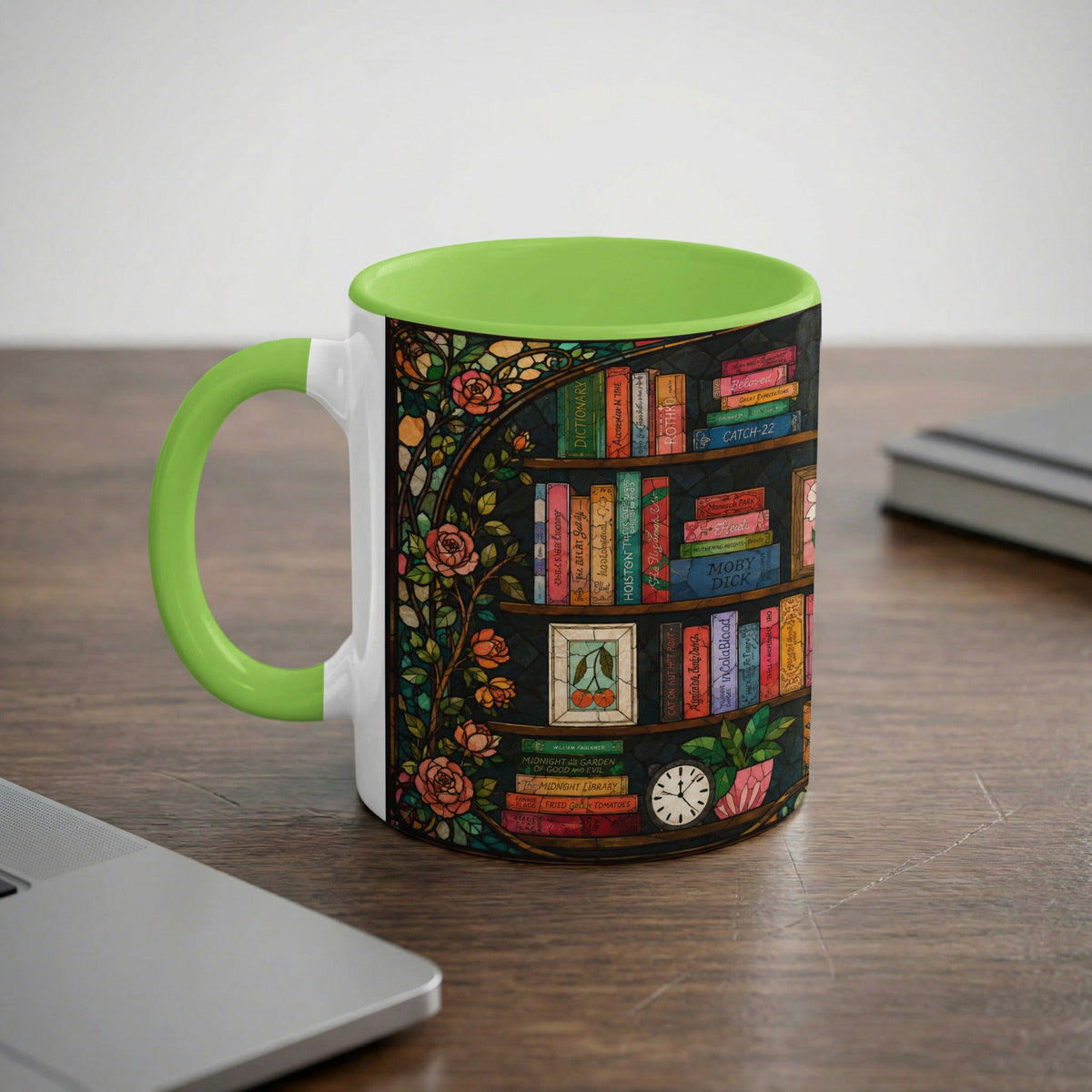Enchanted Library Stained Glass Cozy Corner Mug