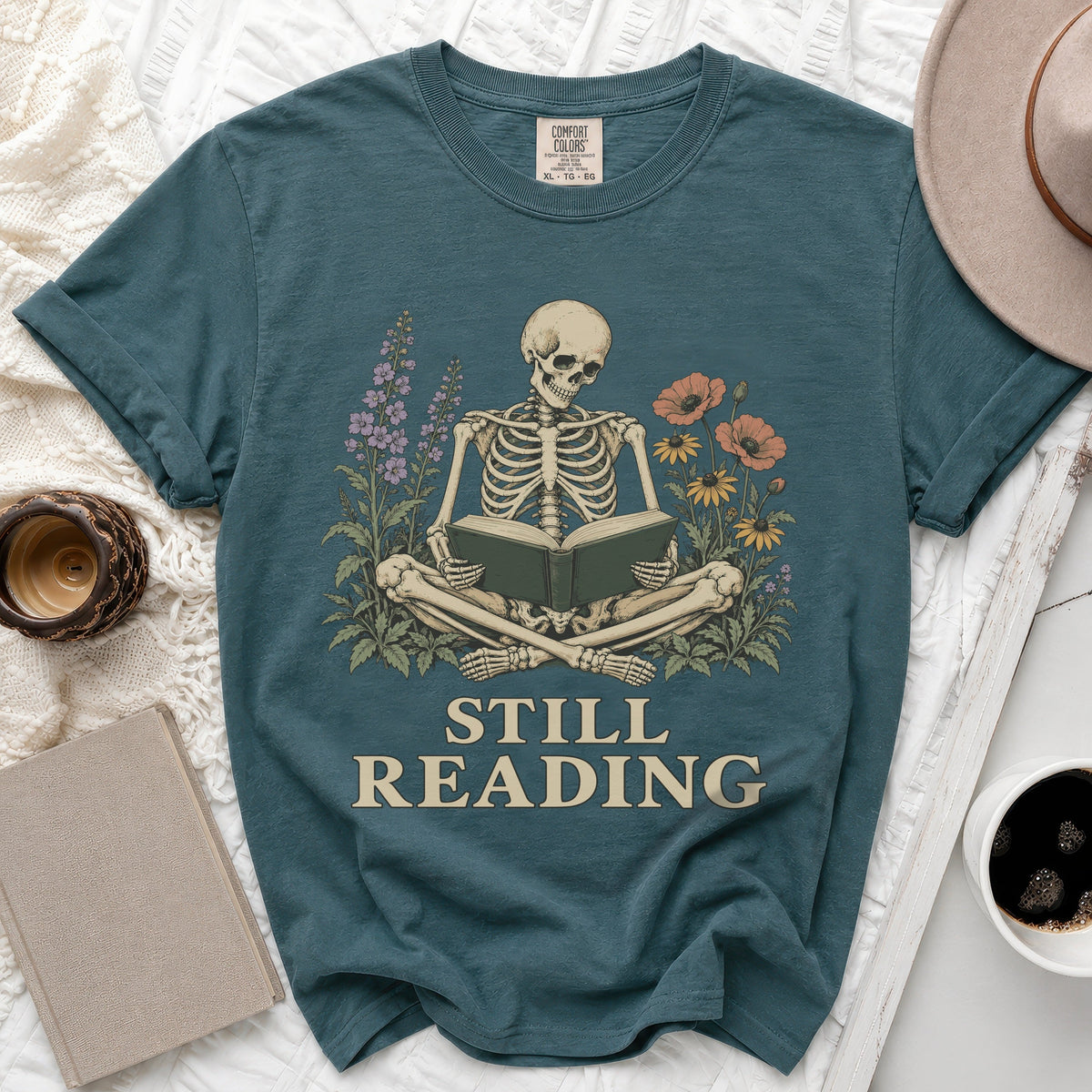 Still Reading Skeleton Tee