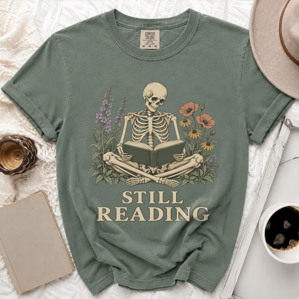 Still Reading Skeleton Tee