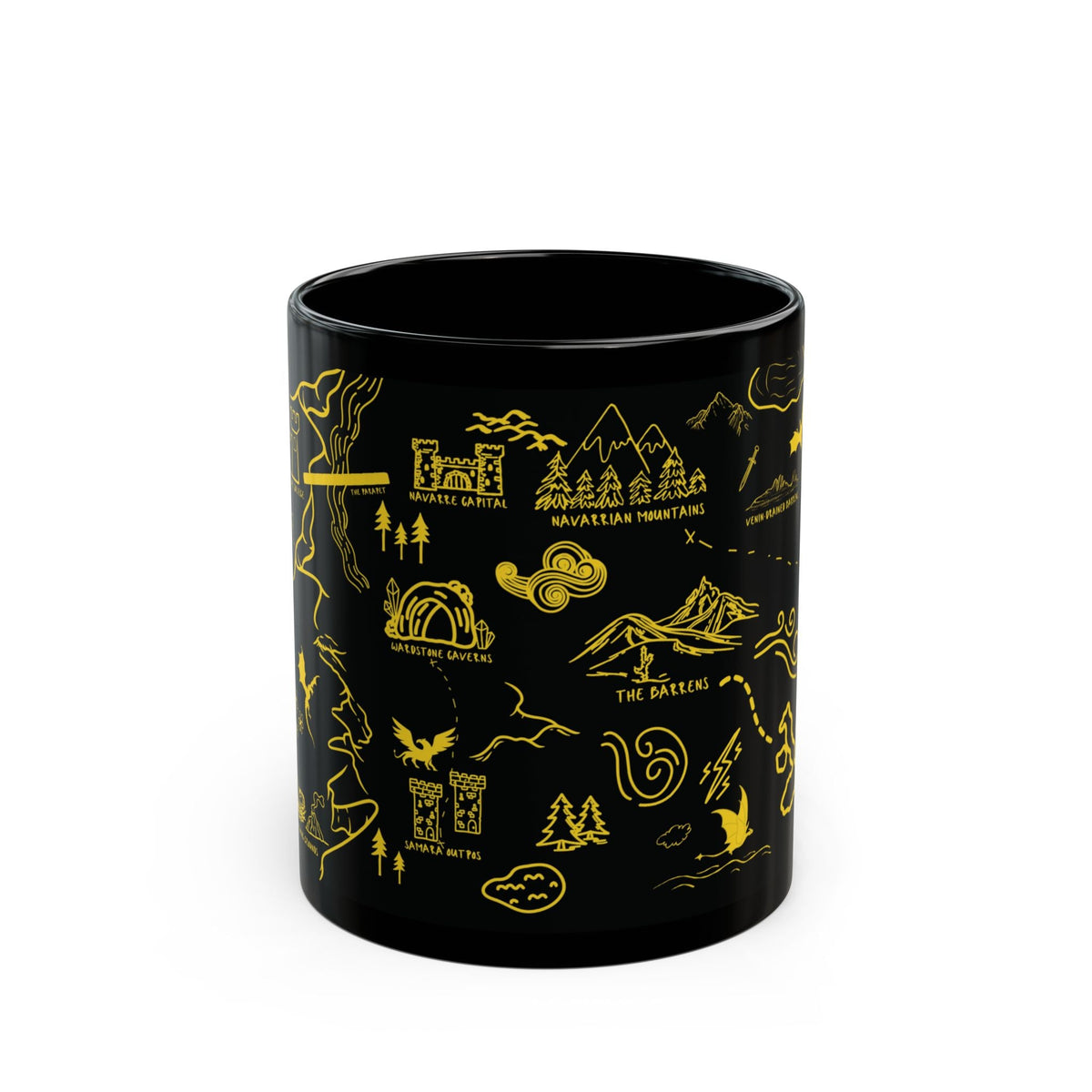 Black Fourth Wing Map Mug