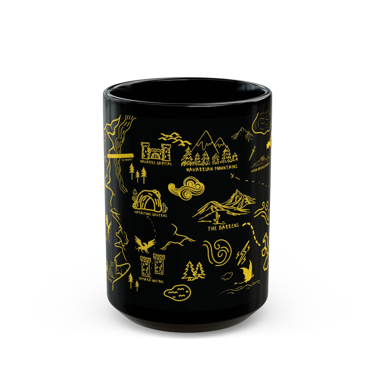 Black Fourth Wing Map Mug