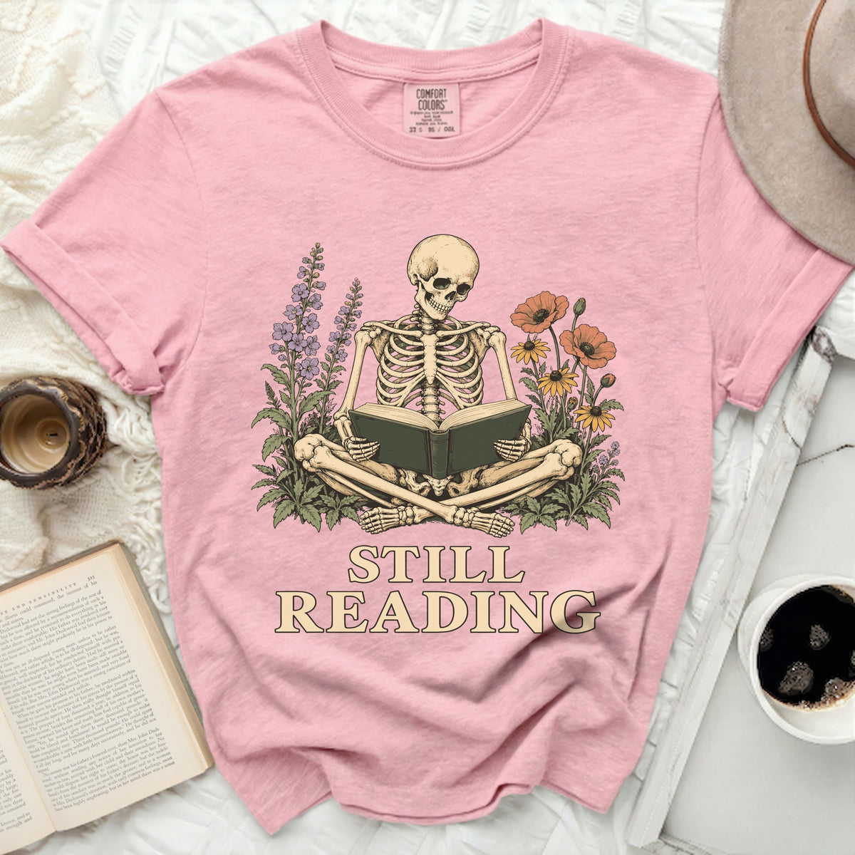 Still Reading Skeleton Tee