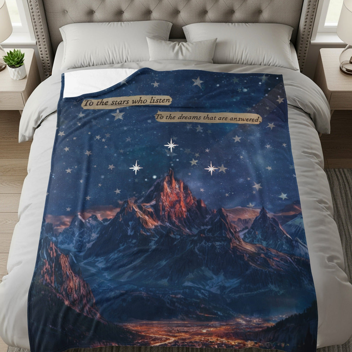 To The Stars Who Listen Velveteen Plush Blanket