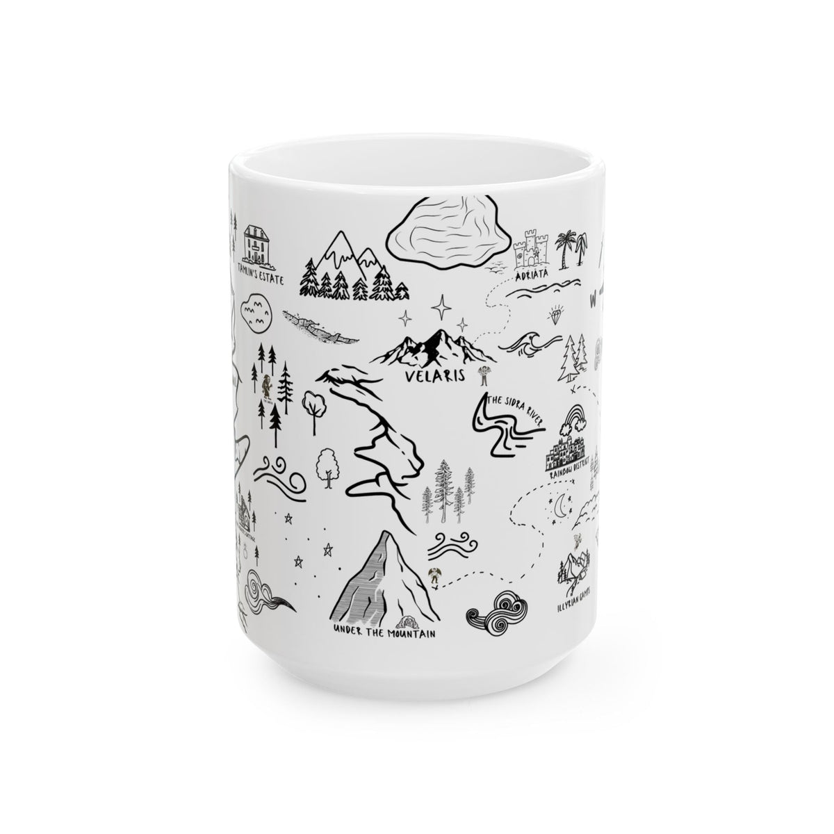White ACOTAR Map Mug
