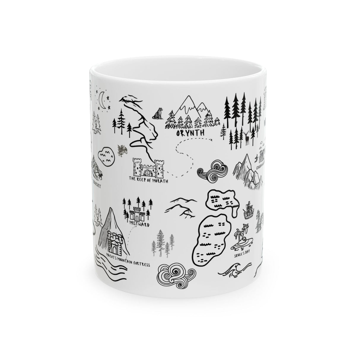 White Throne of Glass Map Mug