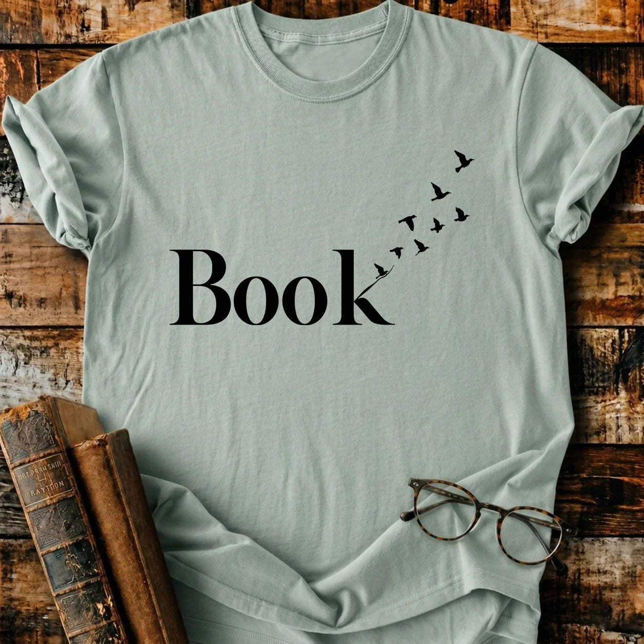 Book Art Birds T-Shirt