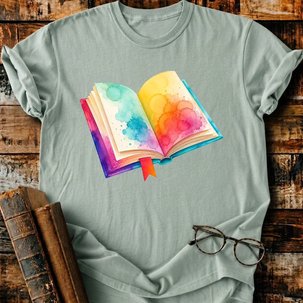 Open Book Watercolor T-Shirt