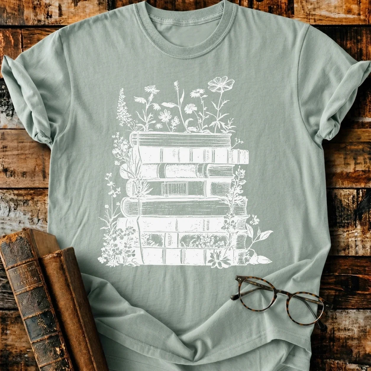 Vintage Book Bloom T-Shirt