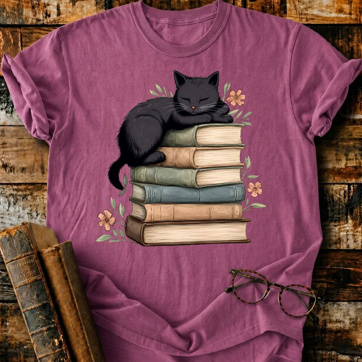 Black Cat Asleep T-Shirt