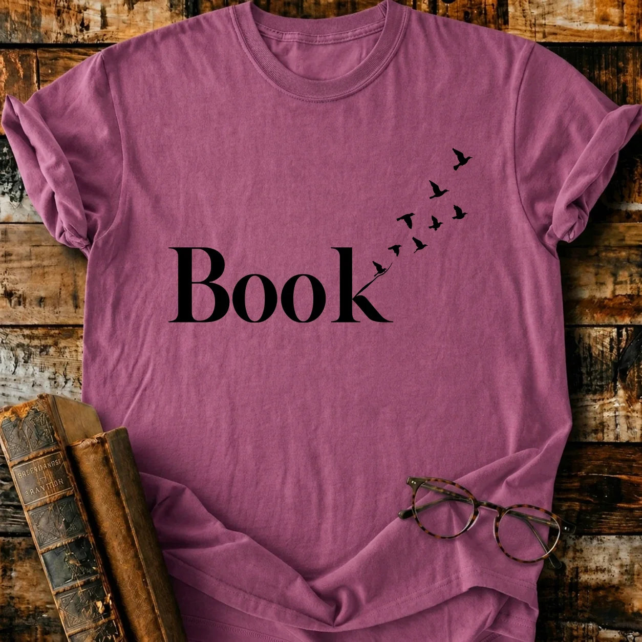 Book Art Birds T-Shirt