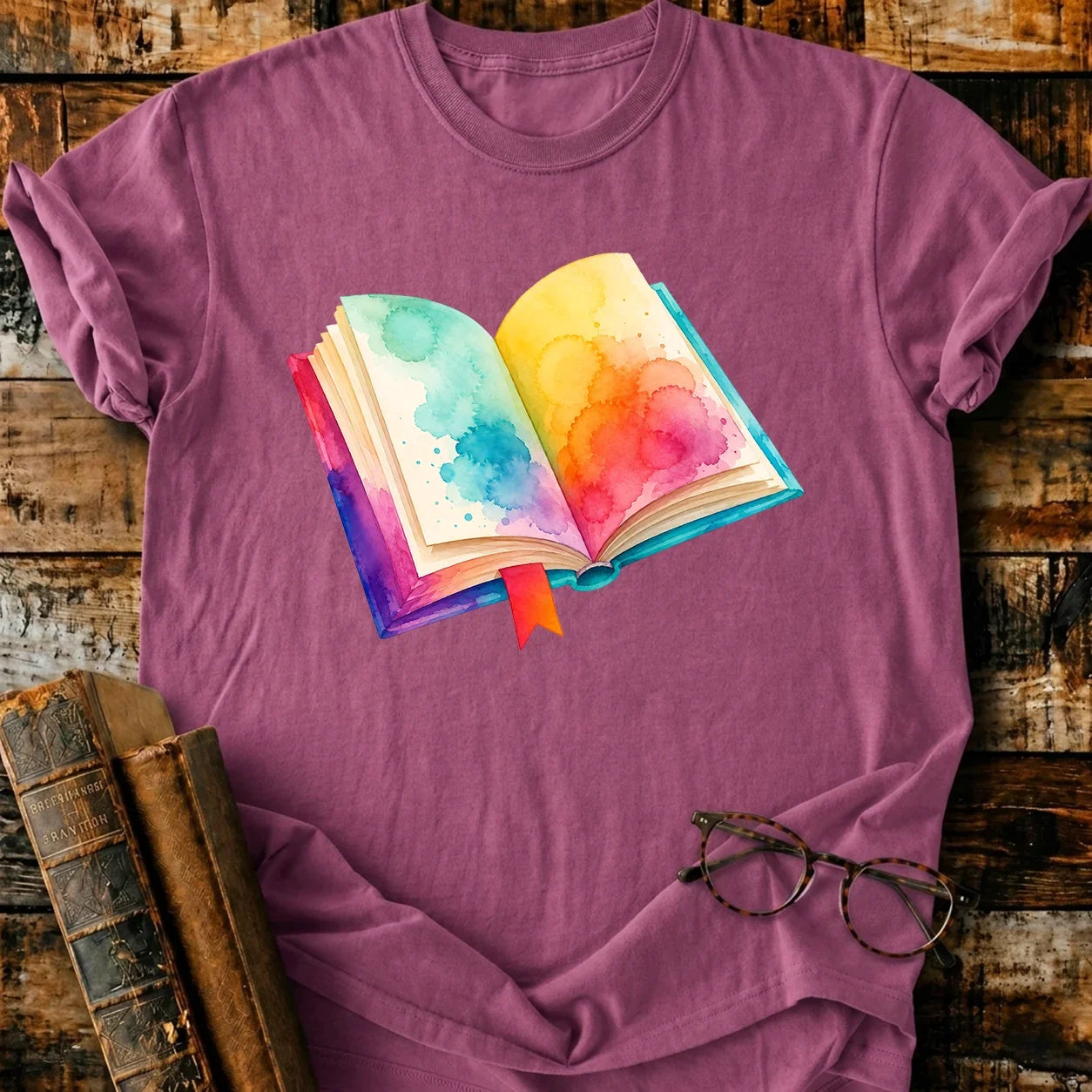 Open Book Watercolor T-Shirt