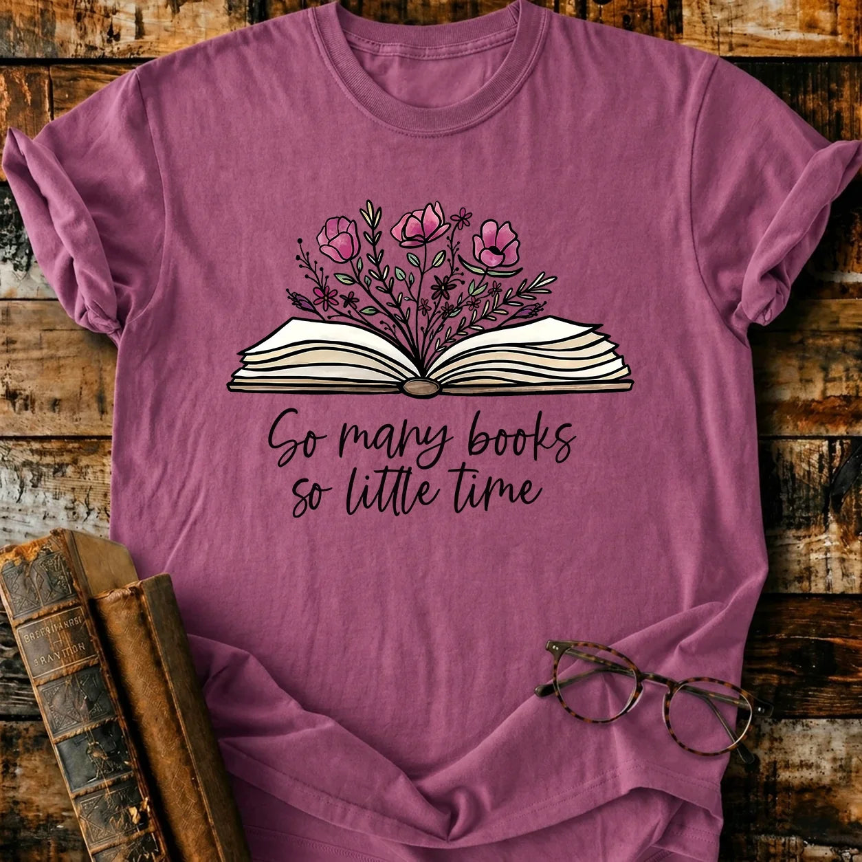 Floral Booklover T-Shirt