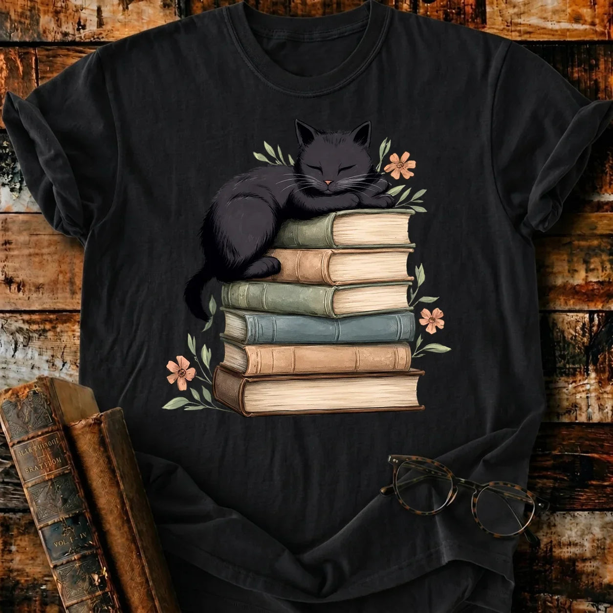 Black Cat Asleep T-Shirt