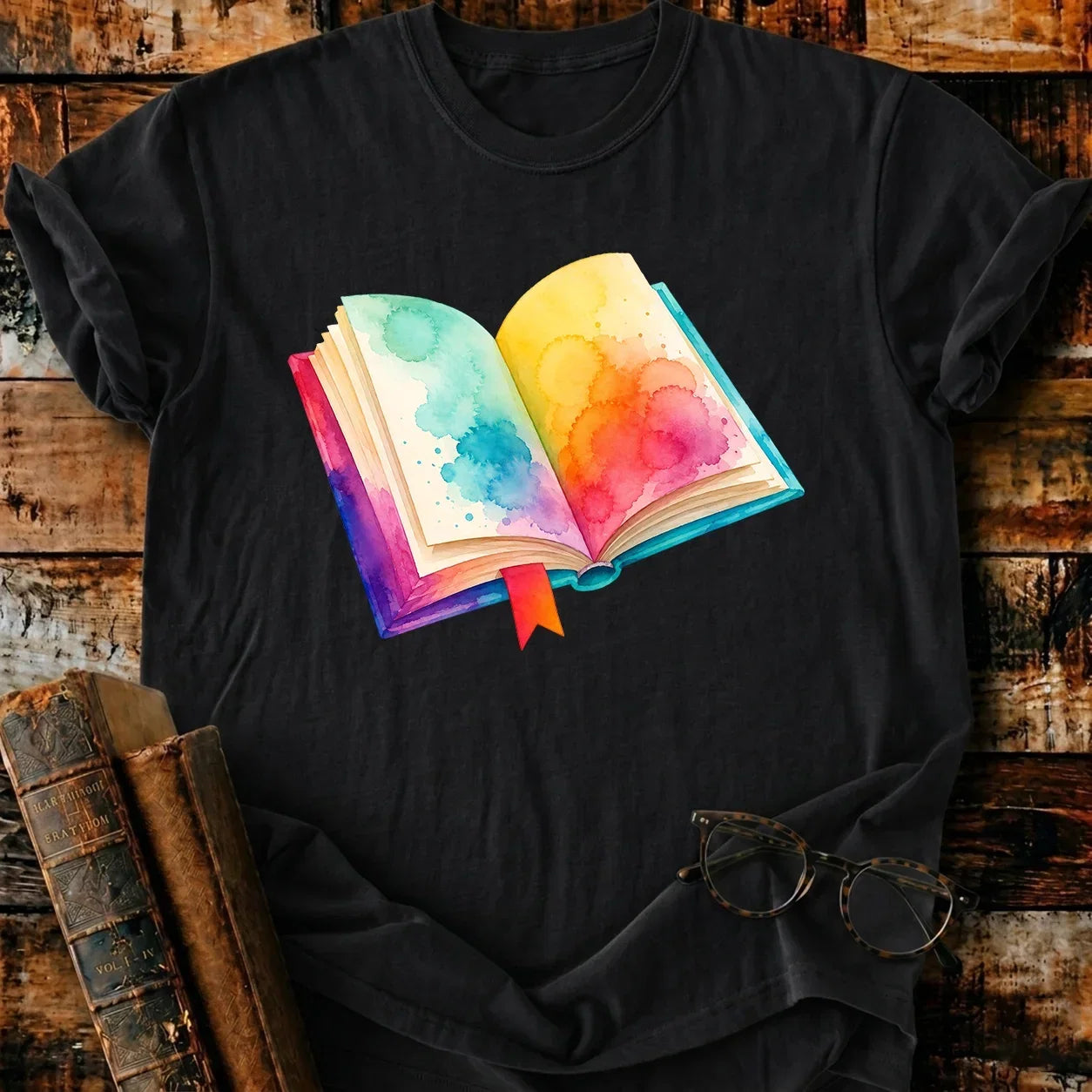 Open Book Watercolor T-Shirt