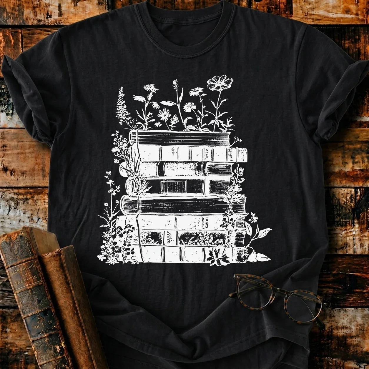 Vintage Book Bloom T-Shirt