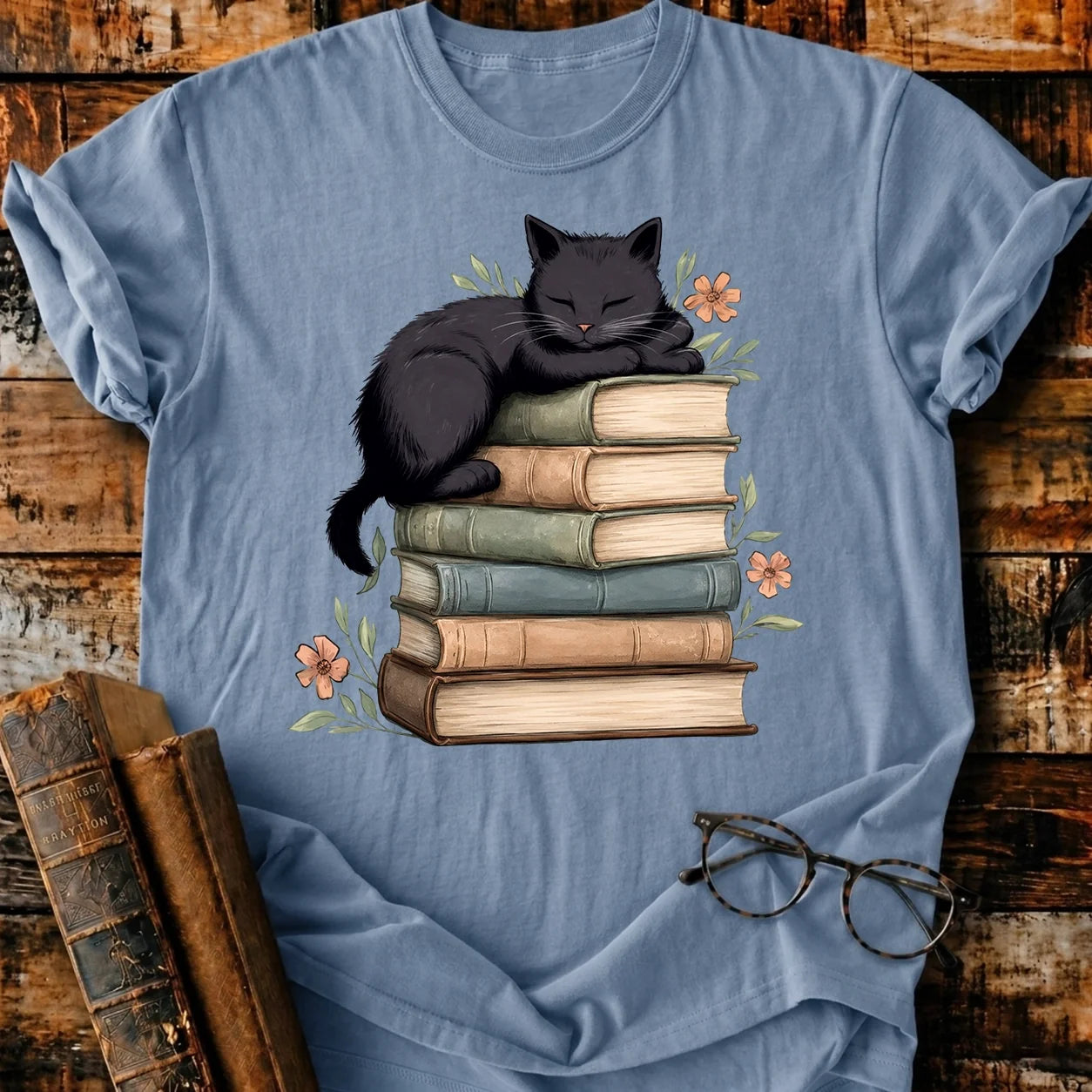 Black Cat Asleep T-Shirt
