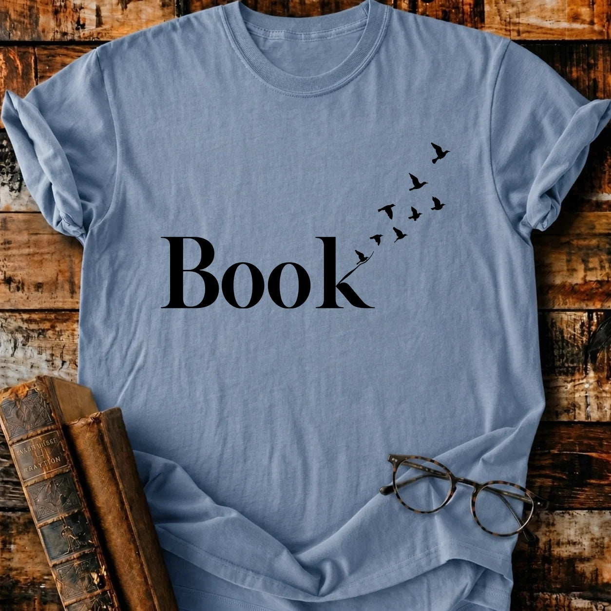 Book Art Birds T-Shirt